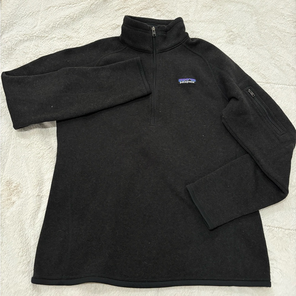 black patagonia quarter zip long sleeve
